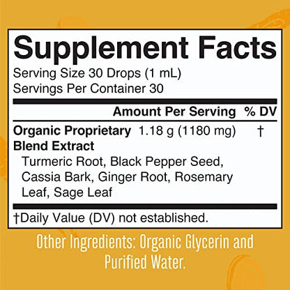 MaryRuth Organics Turmeric Gold Liquid Drops, USDA Organic, Herbal Blend Liquid Drops