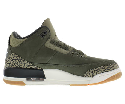 Nike Air Jordan 3 Retro Leather Mens Shoes Size 9.5, Color: Medium Olive/Sequoia