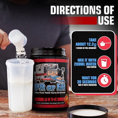 PR or ER Pre Workout Powder for Men and Women, Pre-Workout Energy Supplement