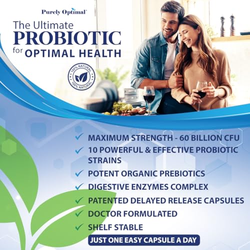 Premium Probiotics 60 Billion CFU with Organic Prebiotics & Digestive Enzymes; Dr. Formulated