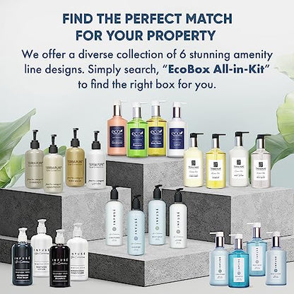 1-Shoppe Aquavera 20 Piece Ecobox All-In-Kit | White Tea and Coconut Soap | 6 Shampoo