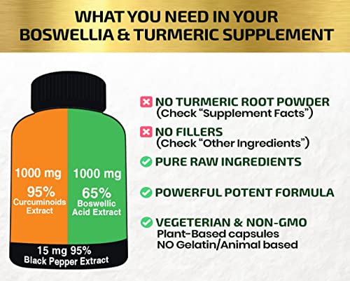 HCL HERBAL CODE LABS Turmeric Boswellia Extract Supplement 2000 mg – Strong Natural