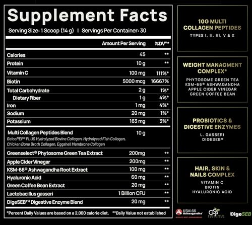 Super Collagen Burn - Premium Collagen Powder for Women Weight & Beauty w. Apple C Vinegar