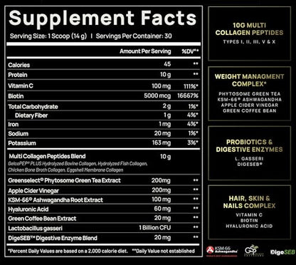Super Collagen Burn - Premium Collagen Powder for Women Weight & Beauty w. Apple C Vinegar