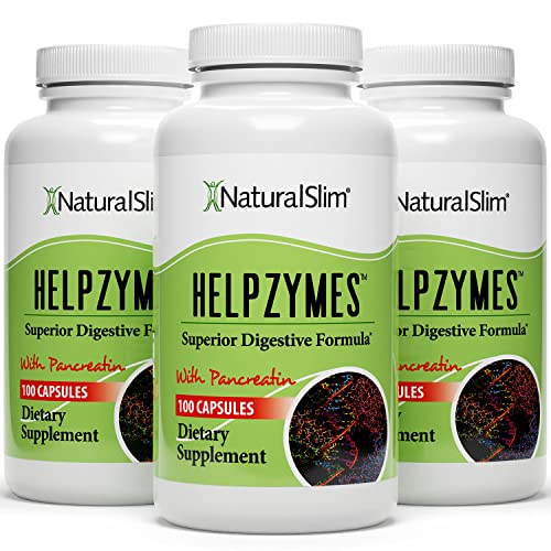 NaturalSlim Helpzymes Digestive Enzymes for Digestion, Bloating, Gas Reli