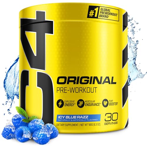 Cellucor C4 Original Pre Workout Powder ICY Blue Razz & C4 Sport Pre Workout Powder Blue Raspberry