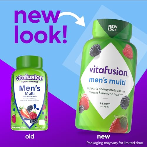 vitafusion Adult Gummy Vitamins for Men, Berry Flavored Daily Multivitamins