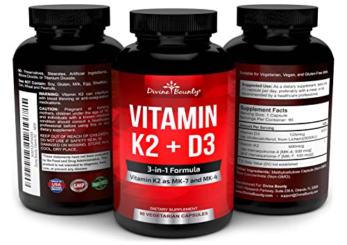 Vitamin K2 (MK7 & MK4) with D3 Supplement - Vitamin K & D as MK-7 100mcg, MK-4 500mcg