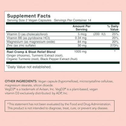 Rael Bundle - PMS Supplement for Women (28 Capsules) & Herbal Heating Patches (Large, 8 Count)