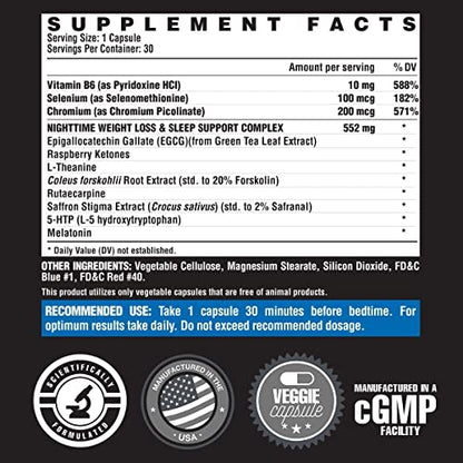 Nutrex Lipo 6 Nighttime Fat Burner | Melatonin Sleep Aid & Weight Loss Diet Pills