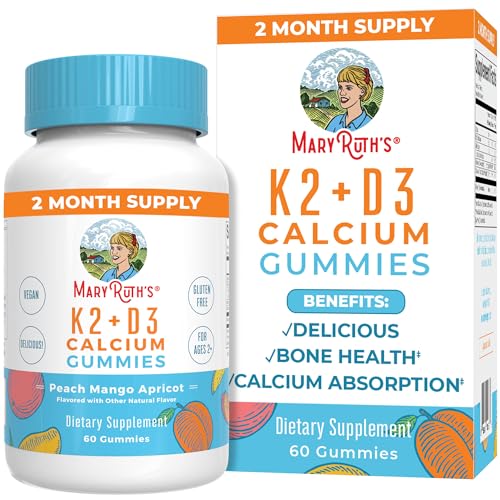 MaryRuth Organics Calcium with Vitamin D & Vitamin K2, 2 Month Supply, Calcium 