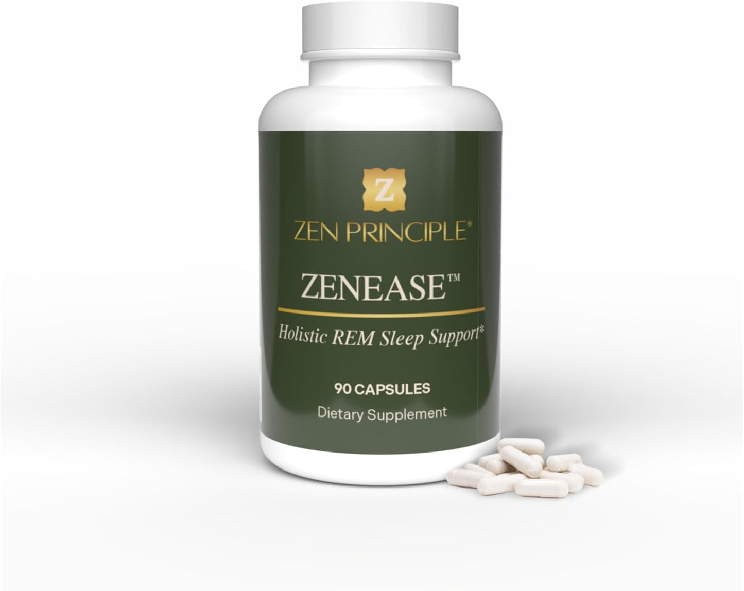 Zen Principle Zenease Sleep Support with Magnesium Glycinate, Ashwagandha KSM-66®, Saffron, L-Theanine & GABA – No Melatonin, Natural Stress Relief & Sleep Aid. 90 Capsules