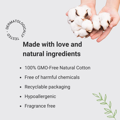 Veeda 100% Natural Cotton PH Balanced Hypoallergenic Feminine Wet Wipes, Safe Cleansing Cloths