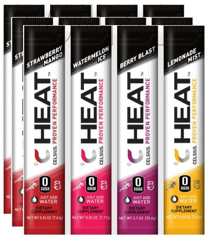 Celsius Heat On-The-Go Performance Energy Powder Stick Variety Packets 