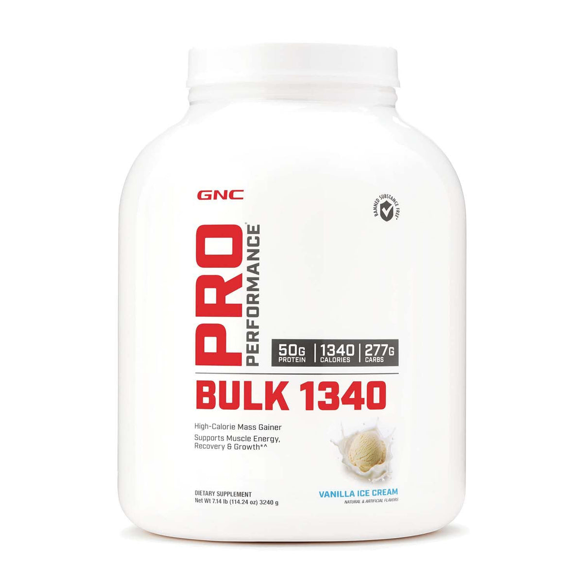 GNC Pro Performance Bulk 1340 - Vanilla Ice Cream, Twin Pack, 9 Servings per Bottle