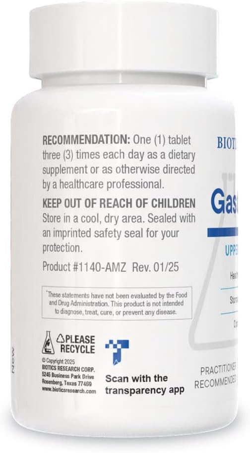 BIOTICS RESEARCH Gastrazyme™ Digestive Support - Supplies Vitamin U Complex, Chlorophyllins, Gamma Oryzanol (from Rice) Supplement Supports Gastrointestinal Health & Gut Lining - 90 Tablets