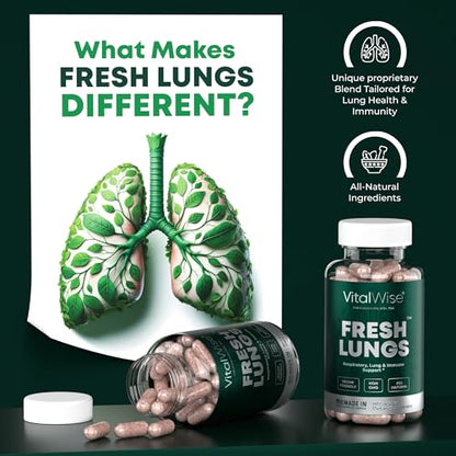 VitalWise Fresh Lungs Lung Detox and Cleanse Supplement with Mullein Leaf Extract
