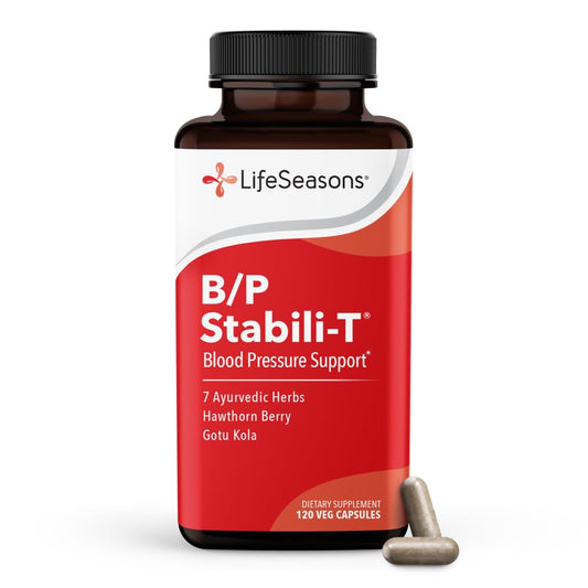 LifeSeasons B/P Stabili-T - Blood Pressure Support - Supplement for Healthy Heart & Circulation - Ashwagandha, Arjuna, Gotu Kola & Hawthorn Berry - 120 Capsules