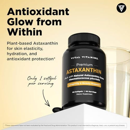 Vital Vitamins Pure Hyaluronic Acid 60 ct + Astaxanthin 60 ct