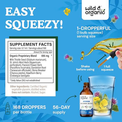 Wild & Organic Alcohol Detox Supplement - Liver Cleance & Repair Formula - Anti Alcohol