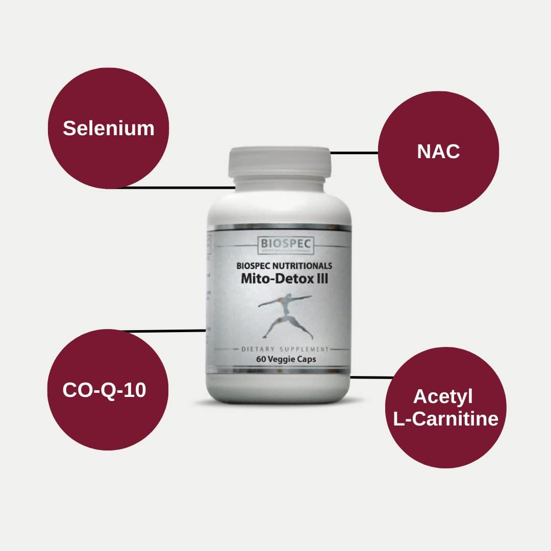 BIOSPEC NUTRITIONALS Mito-Detox III - N-Acetyl Cysteine (NAC), Acetyl L-Carnitine, Alpha Lipoic Acid (ALA), Co-Q-10