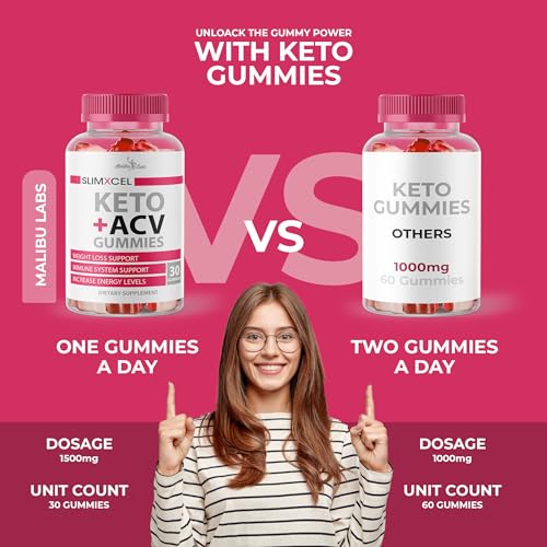 SlimXcel Keto ACV Gummies Weight Loss - 1500mg Once a Day, Strong Time Released Advanced