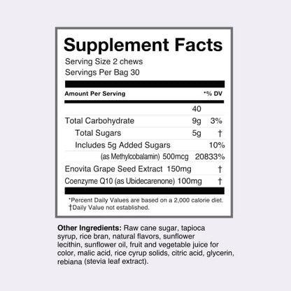 humanN SuperGrapes Chews Supplement – with 100mg CoQ10 – from The Makers