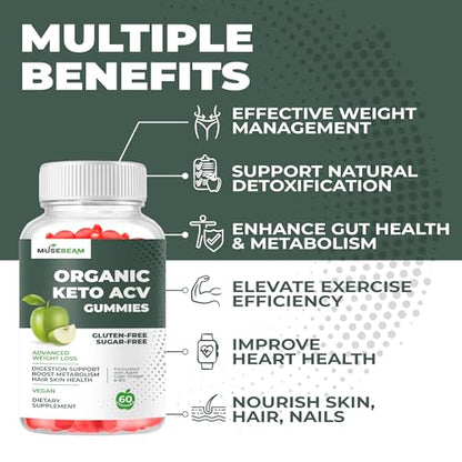 Keto ACV Gummy for Advanced Weight Loss - Gluten Sugar Free Rapid Belly Fat Burner