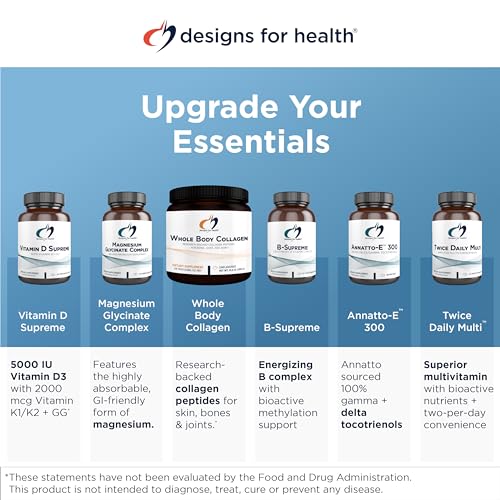 Designs for Health Whole Body Collagen Powder - Pure Collagen Peptides Supplement for Bone, Skin + Joint Support - Flavorless Drink Mix for Water, Shakes + Smoothies (30 Servings / 390g)
