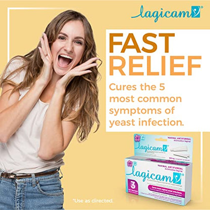 Lagicam Vaginal Yeast Infection, Antifungal 3 Day Miconazole Nitrate Treatment Cream