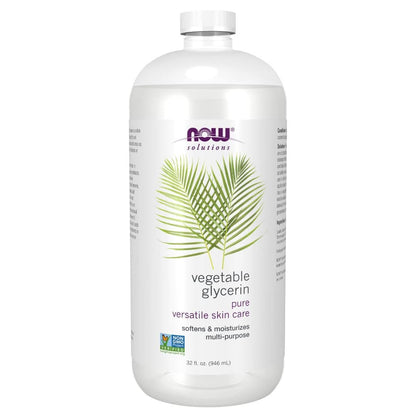 NOW Foods Solutions, Vegetable Glycerin, 100% Pure, Versatile Skin Care, Softening and Moisturizing, 16-Ounce
