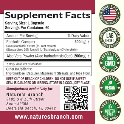Premium 100% Ultra Pure Forskolin for Weight Loss Max Strength w/ 40% Standardized