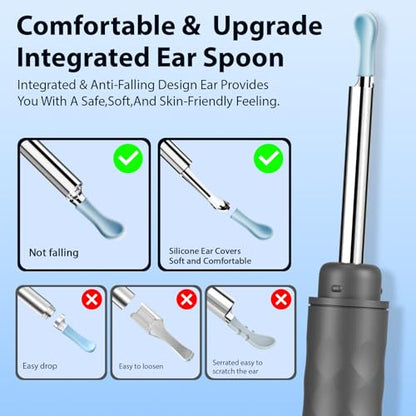 Ear Wax Removal, Ear Wax Removal Tool with 1296P HD Camera and 6 LED Lights