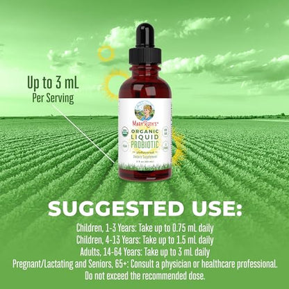 MaryRuth Organics USDA Organic Liquid Probiotic, Digestive Health, Probiotics for Women