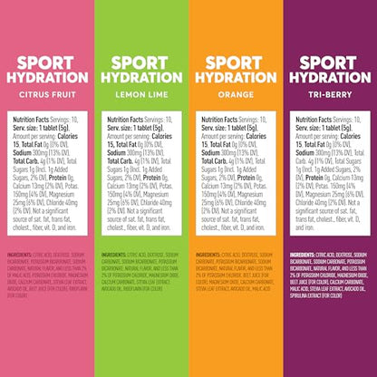 Nuun Sport Electrolyte Tablets for Proactive Hydration, Mixed Citrus Berry Flavors, 4 Pack
