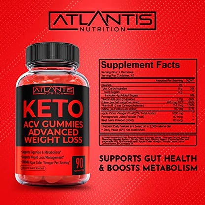 Keto ACV Gummies for Weight Loss - Supports Digestion, Advanced Weight Loss, Detox
