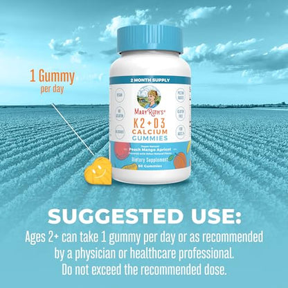 MaryRuth Organics Calcium with Vitamin D & Vitamin K2, 2 Month Supply, Calcium