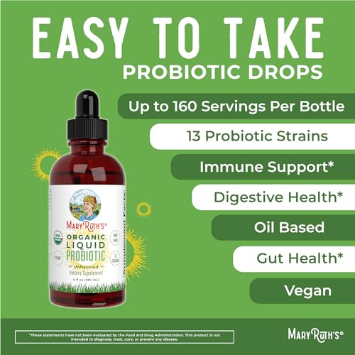 MaryRuth Organics USDA Organic Liquid Probiotic, Digestive Health, Gut Health, Probiotics