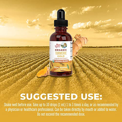 MaryRuth Organics Turmeric Gold Liquid Drops, USDA Organic, Herbal Blend Liquid Drops