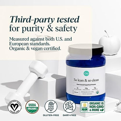 Ora Organic Vegan Protein Powder - 23g Plant Based Protein Powder for Women and Men