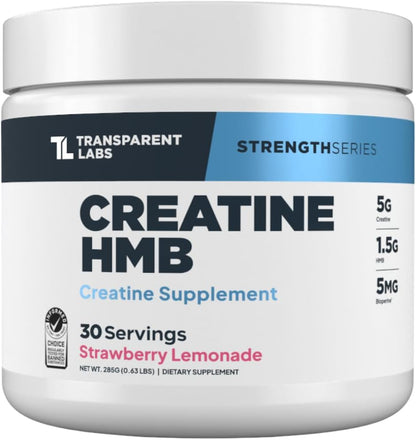 Transparent Labs Creatine HMB (30 Servings, Strawberry Lemonade) & Creatine HMB Unflavored (30 Servings, Unflavored)