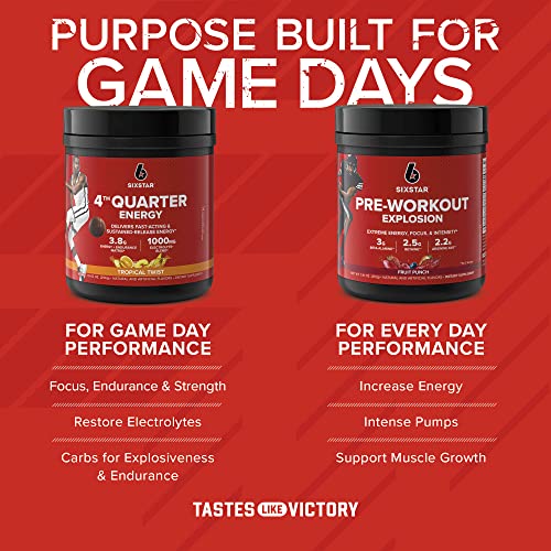Six Star 4th Quarter Energy Preworkout for Men & Women with Caffeine, Betaine, Taurine