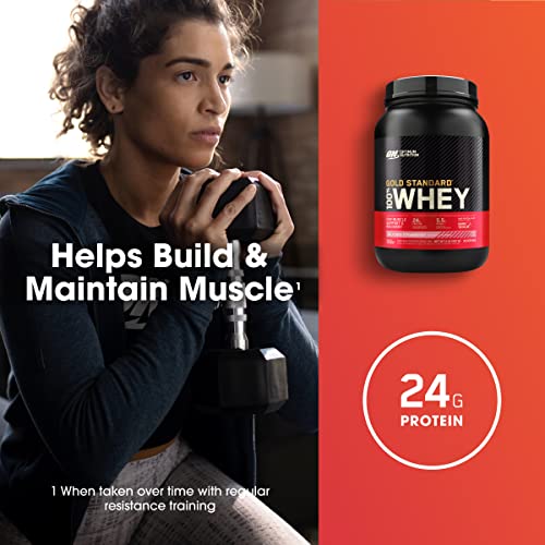 Optimum Nutrition Gold Standard 100% Whey Protein Powder, Delicious Strawberry