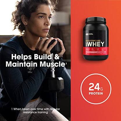 Optimum Nutrition Gold Standard 100% Whey Protein Powder, Delicious Strawberry