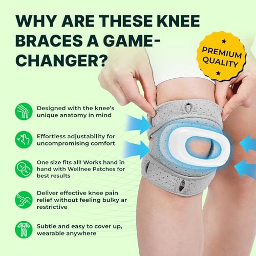 Wellnee Knee Support & Pain Relief Bundle – Herbal Knee Patch + Compression Knee Brace with Silicone Padding – Natural Joint Comfort, Stability & Recovery Support for Daily Use, Sports & Walking