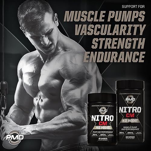 PMD Sports Nitro cm - Nitric Oxide with Agmatine Pre Workout Supplement - Muscle