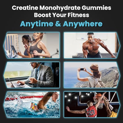 Creatine Monohydrate Gummies for Men & Women, 5g of Creatine Per Serving