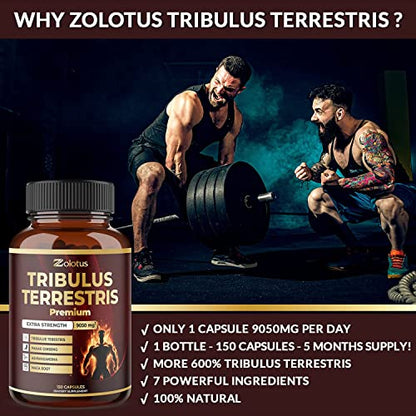 Tribulus Terrestris Supplement for Men & Women, 9050mg Per Capsule, 5-Month Supply