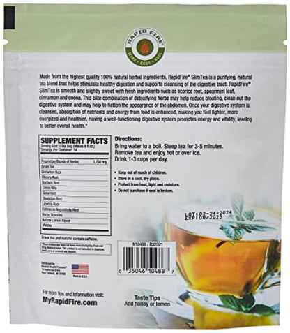 Rapid Fire Slim Tea 14 Day Herbal Teatox, Blend of Natural Herbs and Botanicals, Supports Healthy
