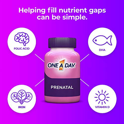 One-A-Day Prenatal 1 with DHA & Folic Acid Softgels, 30 ea (Pack of 4)
